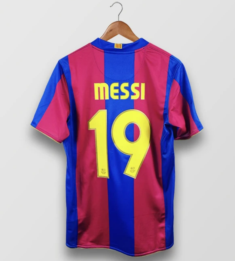 2007-08 Barcelona Retro Home Kit Soccer Jersey MESSI #19